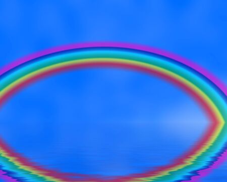 Reflected rainbowの写真素材