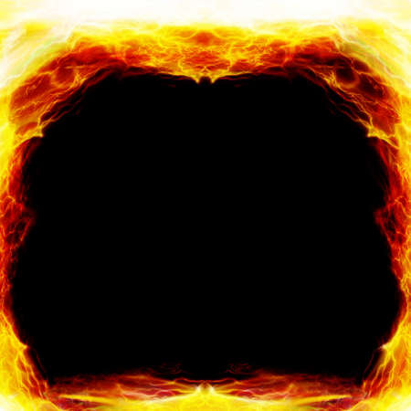 Frame formed by hot flamesの写真素材