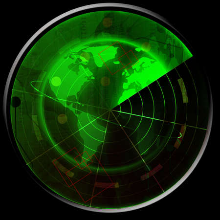 Green radar screenの写真素材
