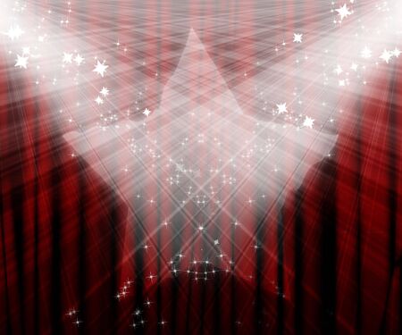 Movie or theatre curtain with added starlightの写真素材
