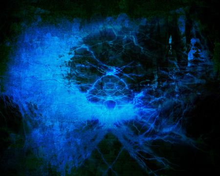 Grunge blue wall texture with cracksの写真素材