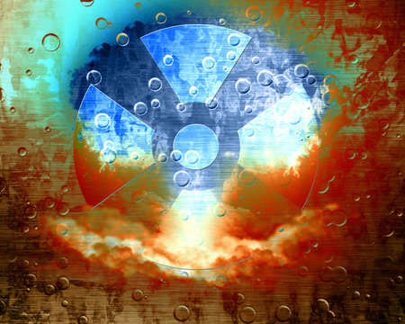 Worn nuclear signの写真素材