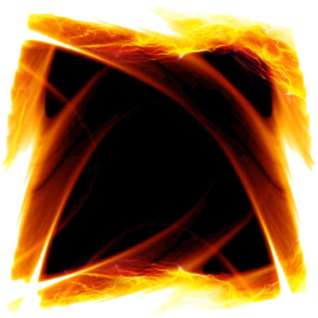 Frame formed by hot flamesの写真素材