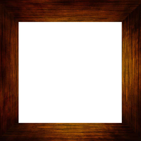 Wooden frame on white background