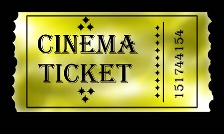 Golden ticket for cinema eventの写真素材