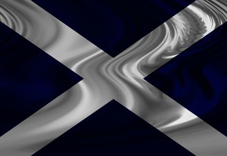 Scottish flag waving in the windの写真素材