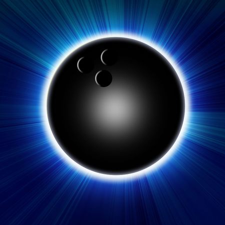 Bowling ball on a light blue backgroundの写真素材