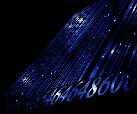 Bar code on a solid black backgroundの写真素材