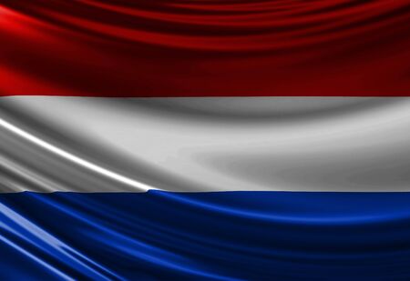 Dutch flag waving in the windの写真素材