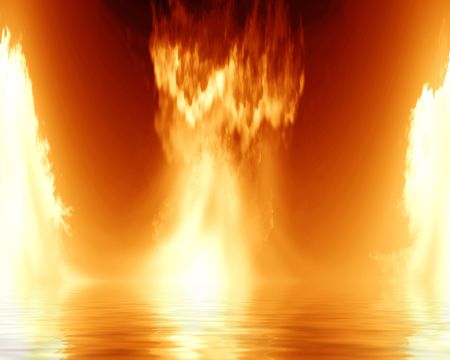 Bright flame on a black background