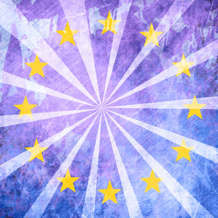 Grunge background with european flagの写真素材