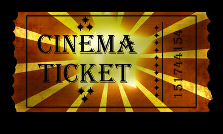 Golden ticket for cinema eventの写真素材