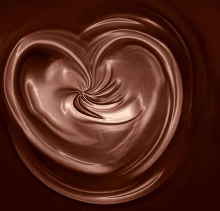 Chocolate heart with some soft folds and reflectionsの写真素材