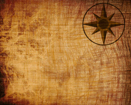 Empty old paper texture with compassの写真素材