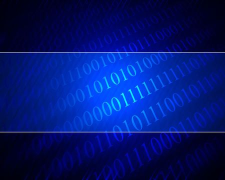 Highlighted bytes on a blue background