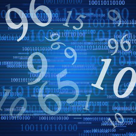 Highlighted bits and bytes on a blue background