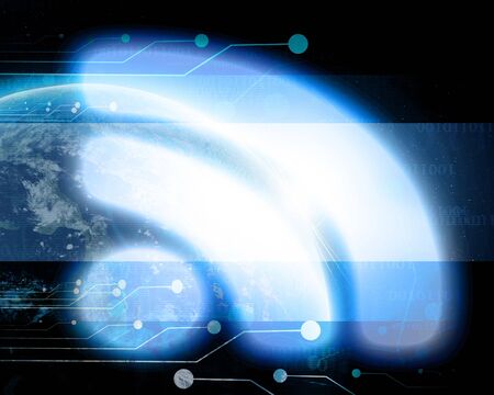 RSS symbol on a solid black backgroundの写真素材