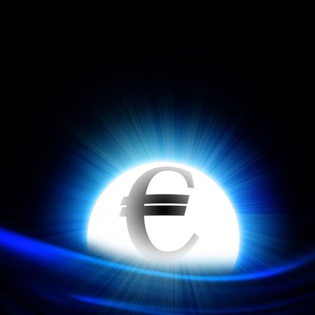 crystal bal with integrated euro symbolの写真素材