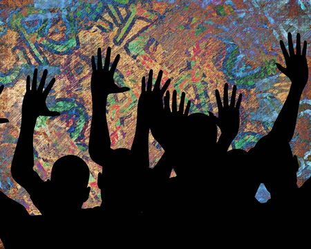 some party people at the local discoの写真素材