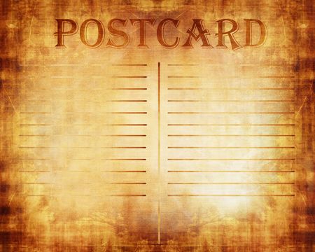 old vintage postcard with some stainsの写真素材