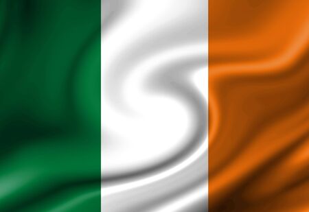 Irish flag waving in the windの写真素材