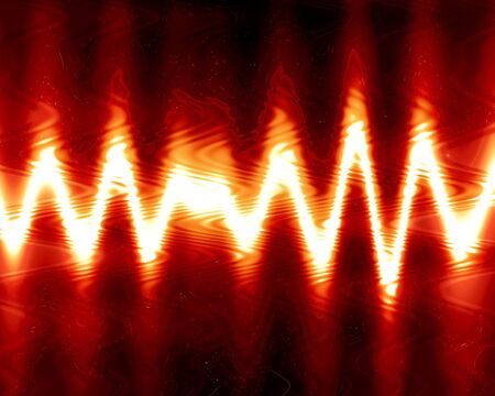 sound wave on a bright red background
