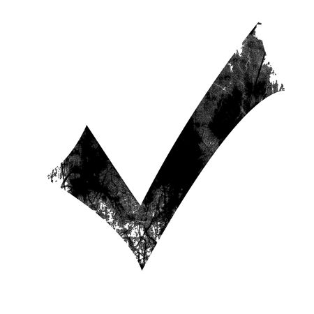 approved tick on a solid white backgroundの写真素材