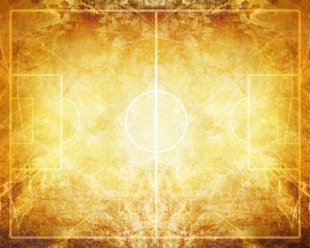Soccer field on a grunge piece of paperの写真素材