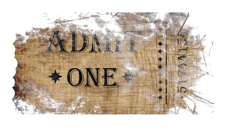 Isolated admit one ticket on vintage paperの写真素材