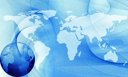 digital world on a soft blue backgroundの写真素材