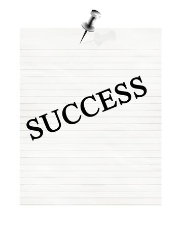 memo with success on a white backgroundの写真素材