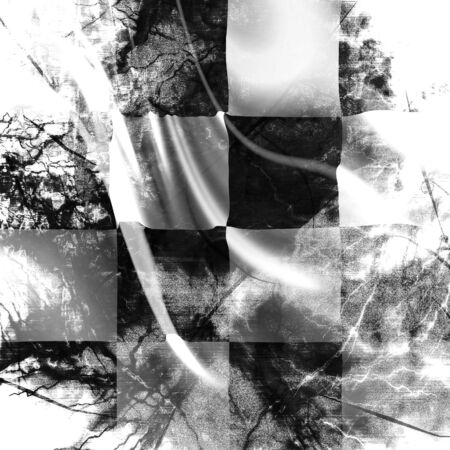 Checkered flag with some damage on itの写真素材