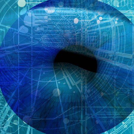 eye being scanned by security software: human pupilの写真素材