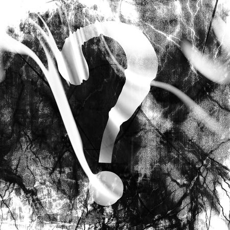 Question mark on a dark grunge background
