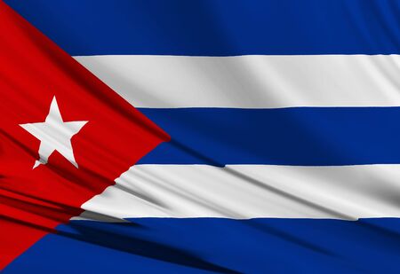 Cuban flag waving in the windの写真素材