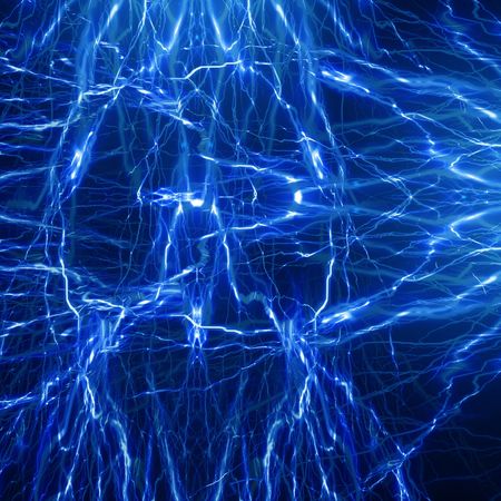 electrical spark on a soft blue background