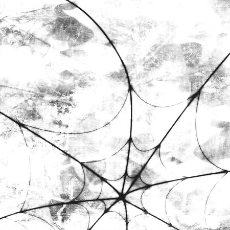 Glowing spider web on a damaged white backgroundの写真素材