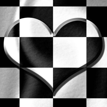 heart on a black and white backgroundの写真素材