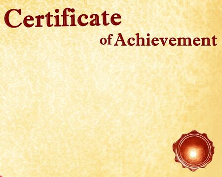 certificate of achievement with a wax seal on itの写真素材