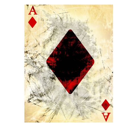 old playing card on a white background