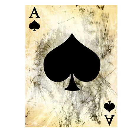 old playing card on a white backgroundの写真素材