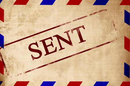 Vintage air mail envelope with some shadesの写真素材