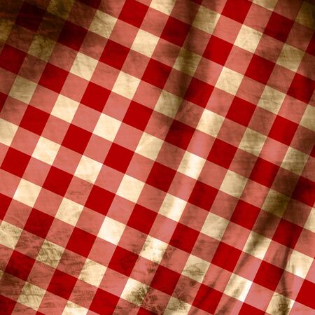 Red picnic fabric with straight lines in it