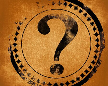 question mark stamp on a grunge backgroundの写真素材