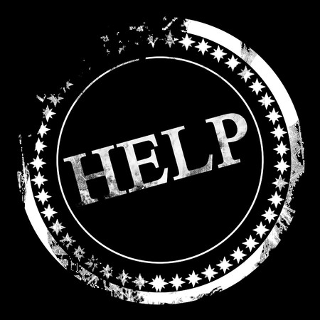 postal stamp with help written on itの写真素材