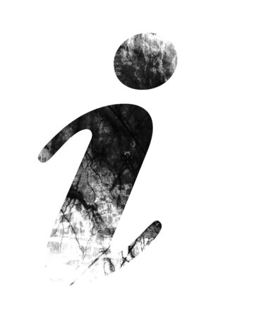 grunge information symbol on a white backgroundの写真素材
