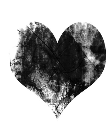 old grunge heart on a white backgroundの写真素材