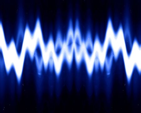 bright sound wave on a dark blue background