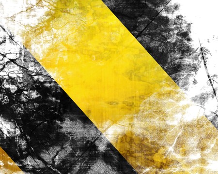 Attention sign with some damage on itの写真素材