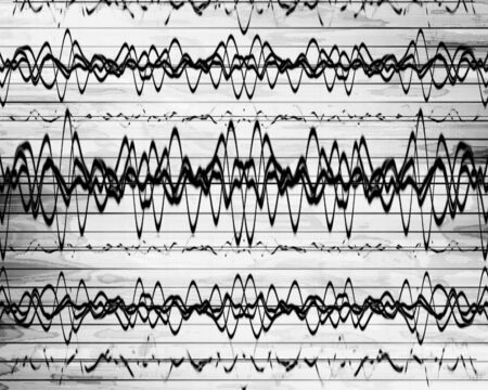 brain waves on a solid white backgroundの写真素材